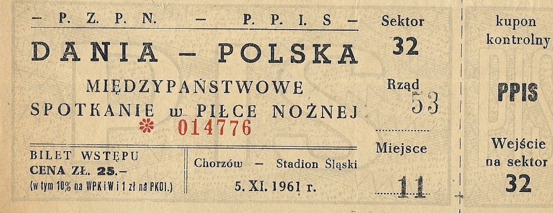 1961 11 5 Polska vs Dania 2