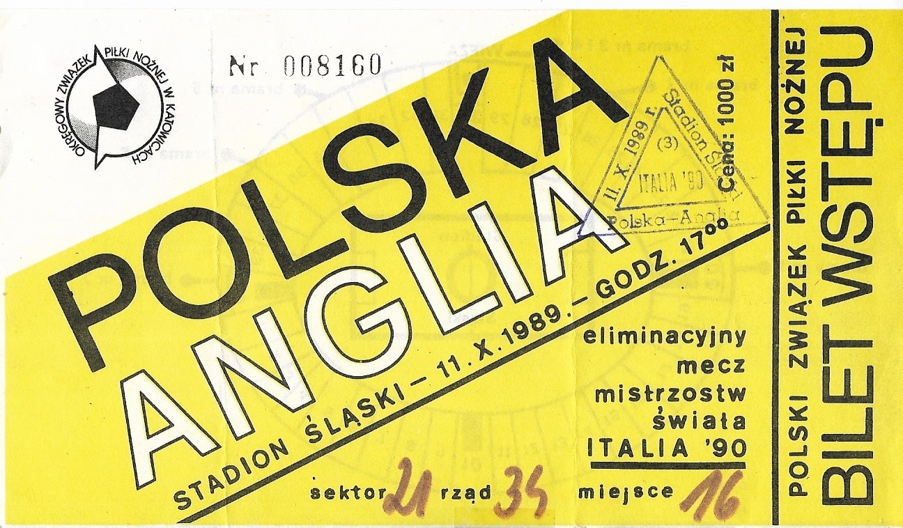1989 10 11 Polska Anglia 3 4 2