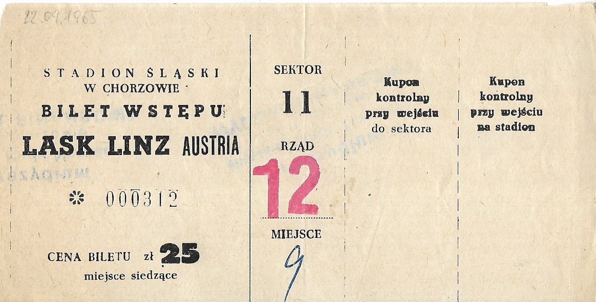 1965 9 22 Gornik zabrze LASK Linz 1