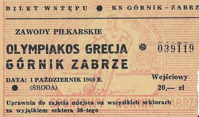 1969 10 1 Gornik Zabrze Olympiakos Pireus 2