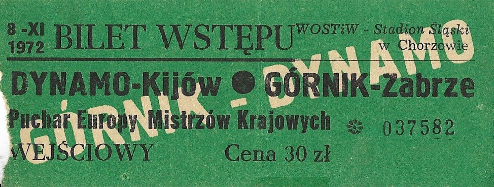 1972 11 8 Gornik Zabrze Dynamo Kijow