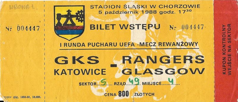 1988 10 5 GKS Katowice vs Glasgow