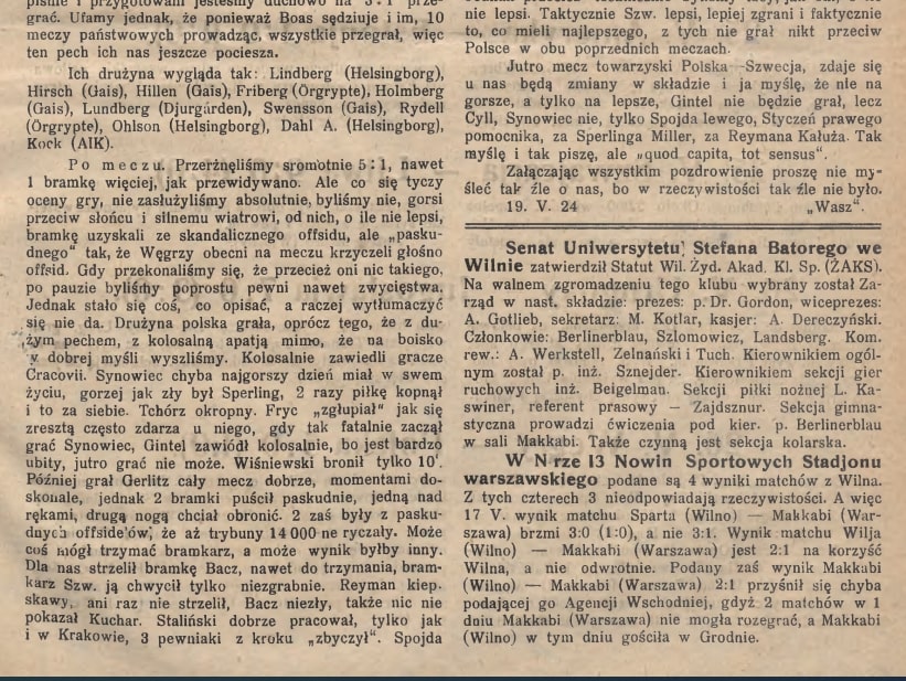 Tygodnik Sportowy nr 22 z 28.05.1924 s.3 cz2