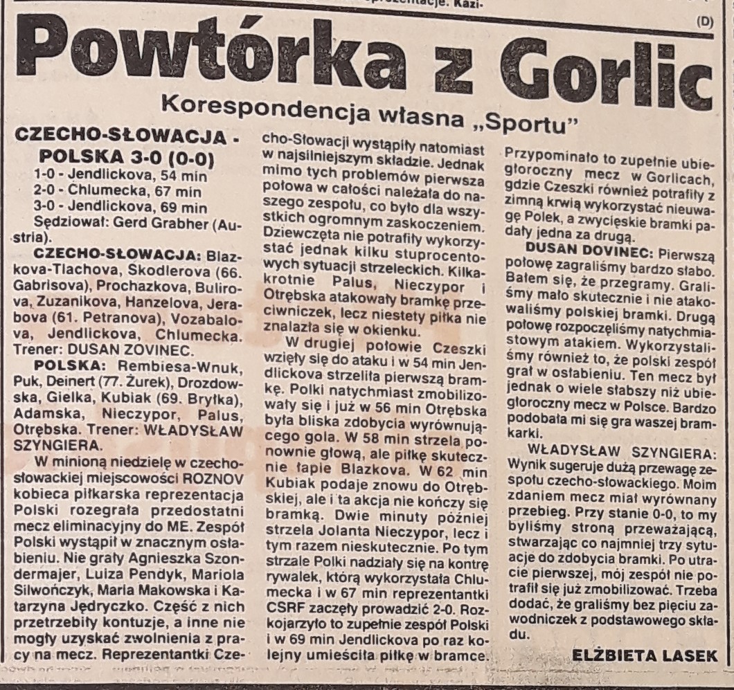 1992 cze pol wynik