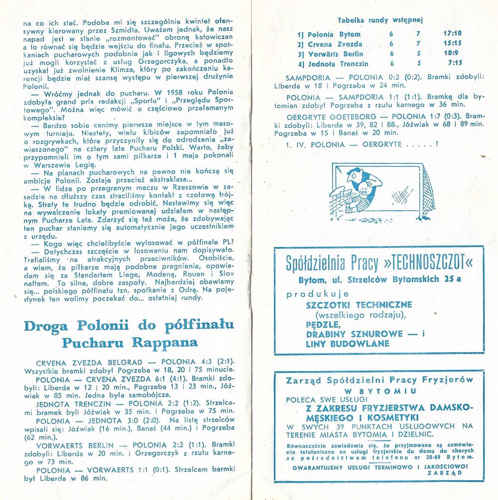 01.IV.1964 OERGRYTE GOETEBORG POLONIA BYTOM 6