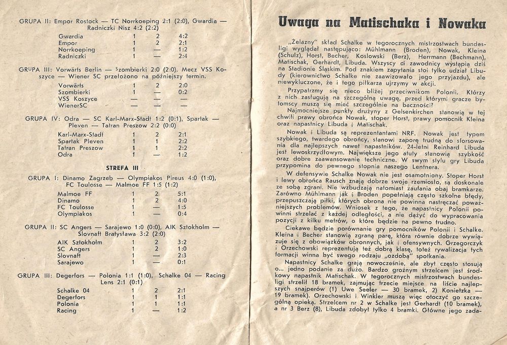 28.VI.1964 SCHALKE GELSENKIRCHEN POLONIA BYTOM 6