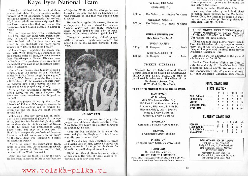 25.VII.1965 WEST BROMWICH ALBION POLONIA BYTOM 7